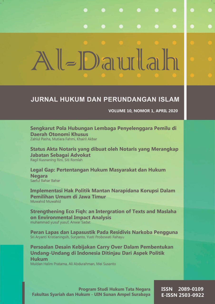 Journal Thumbnail Al Daulah Jurnal Hukum dan Perundangan Islam Fakultas Syariah dan Hukum UIN Sunan Ampel Surabaya